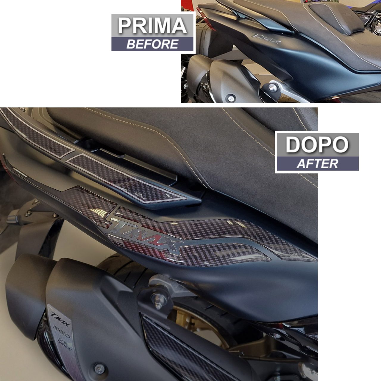 Adesivi 3D compatibili con Yamaha T-MAX 560 2022 Protezione Sottosella - immagine 3