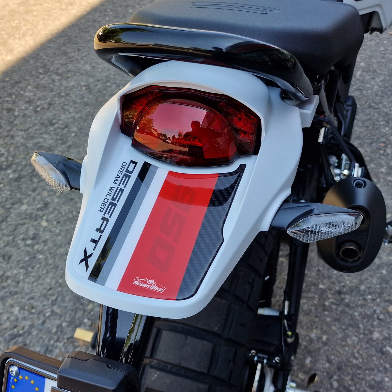 Aufkleber 3D Motorrad Kompatibel mit Ducati DesertX 2022 Heckverkleidung