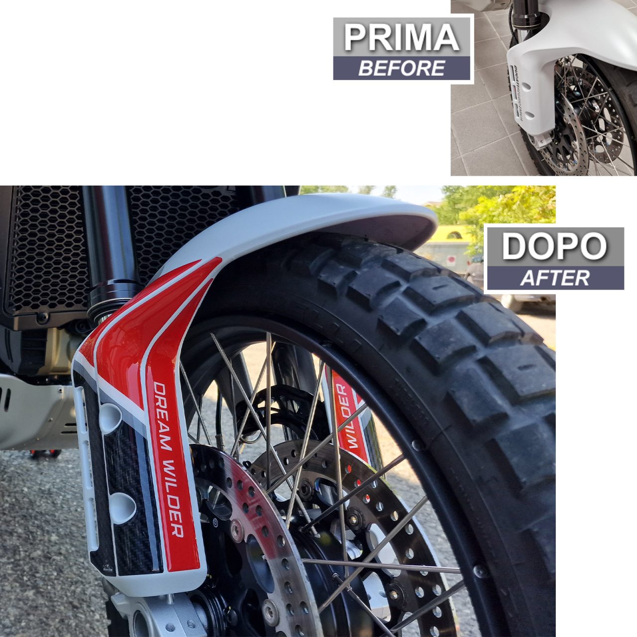 Adhesivos 3D de Moto compatibles con Ducati DesertX 2022 Defensas Laterales - Imagen 3