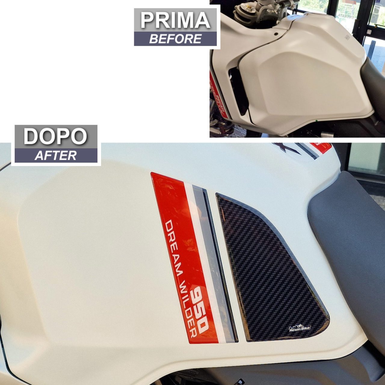 Motorcycle Stickers 3D compatible with Ducati DesertX 2022 Tank Side - Image 3