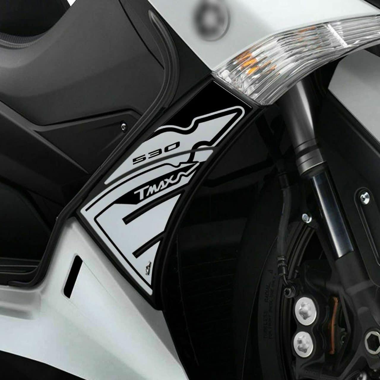 Adesivi 3D compatibili con Yamaha TMAX 530 2012-2016 Protezioni Laterali Nero