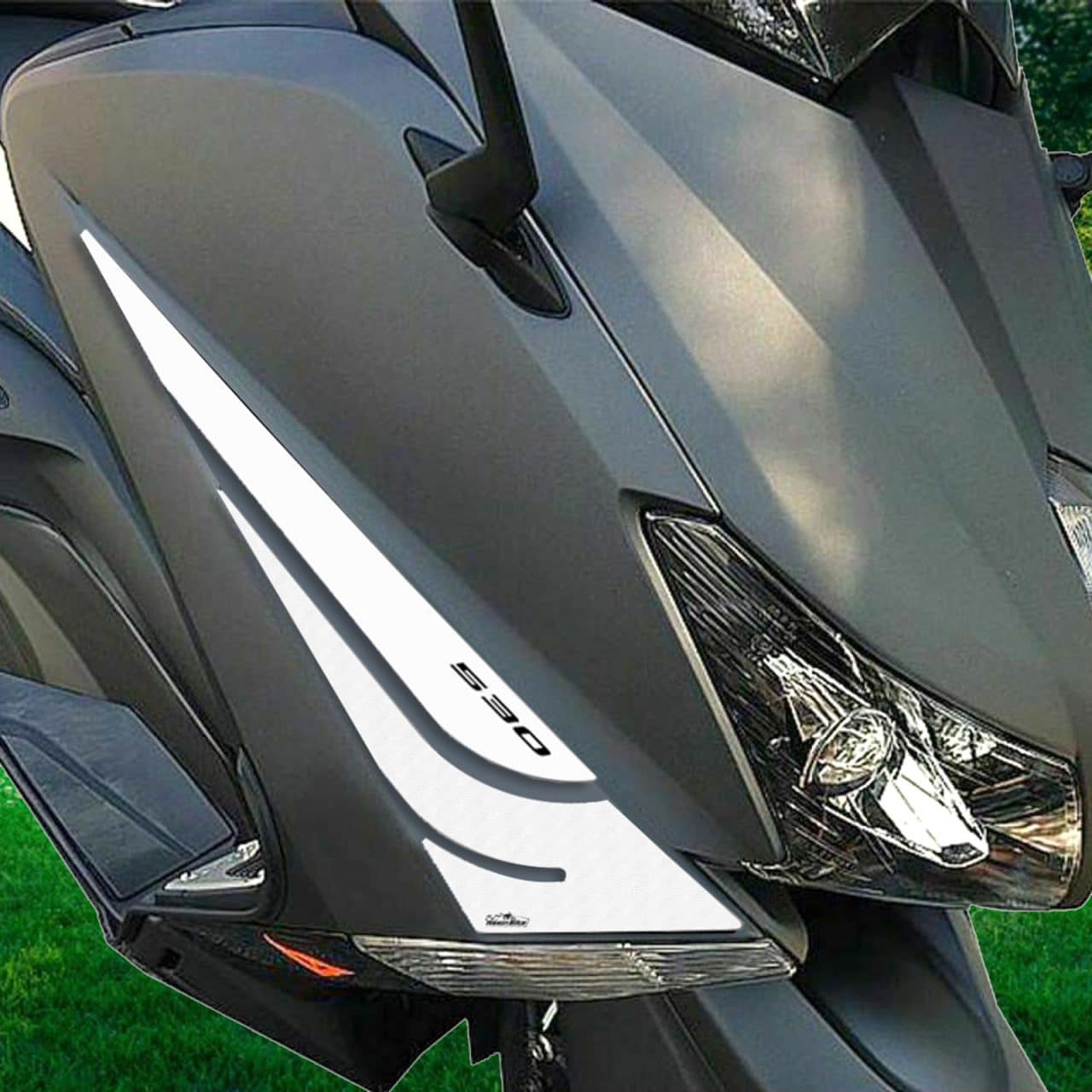 Adhesivos 3D compatibles con Yamaha TMAX 530 2012-2016 Protección Frontal Blanco