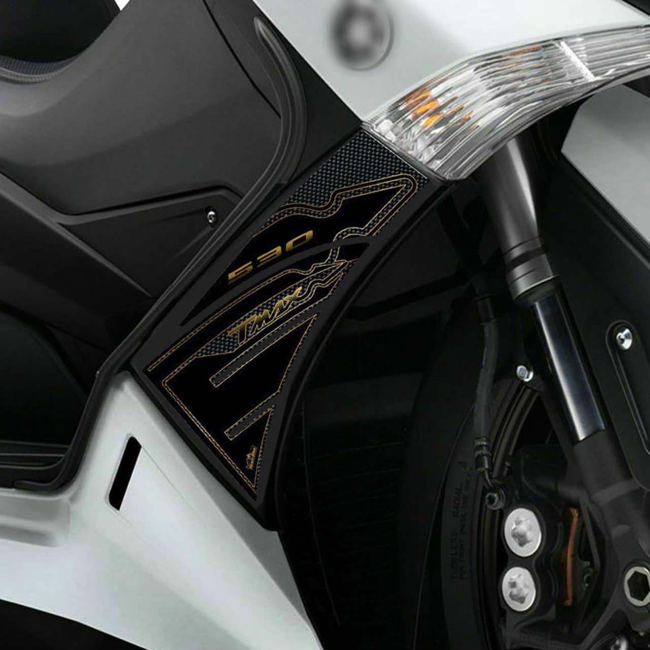 Adesivi 3D compatibili con Yamaha TMAX 530 2012-2016 Protezioni Laterali Oro