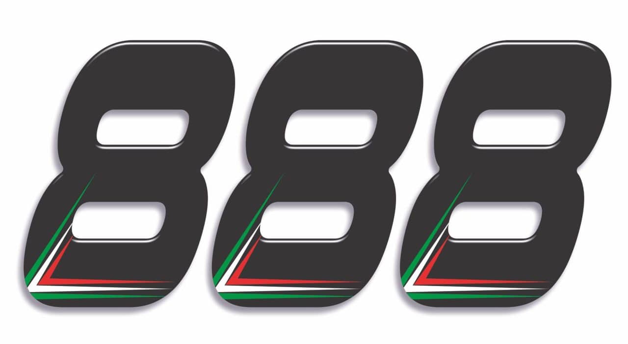 Motorcycle Stickers 3D compatible with 3 pcs Number 8 Black