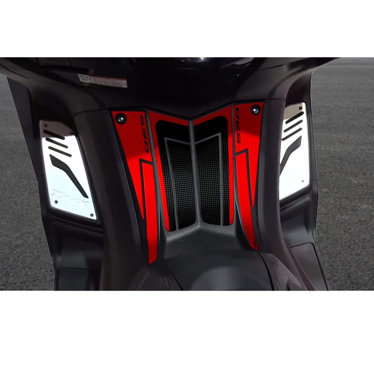 Stickers 3D compatible with Yamaha TMAX 530 2012-2016 Side Footboard Red