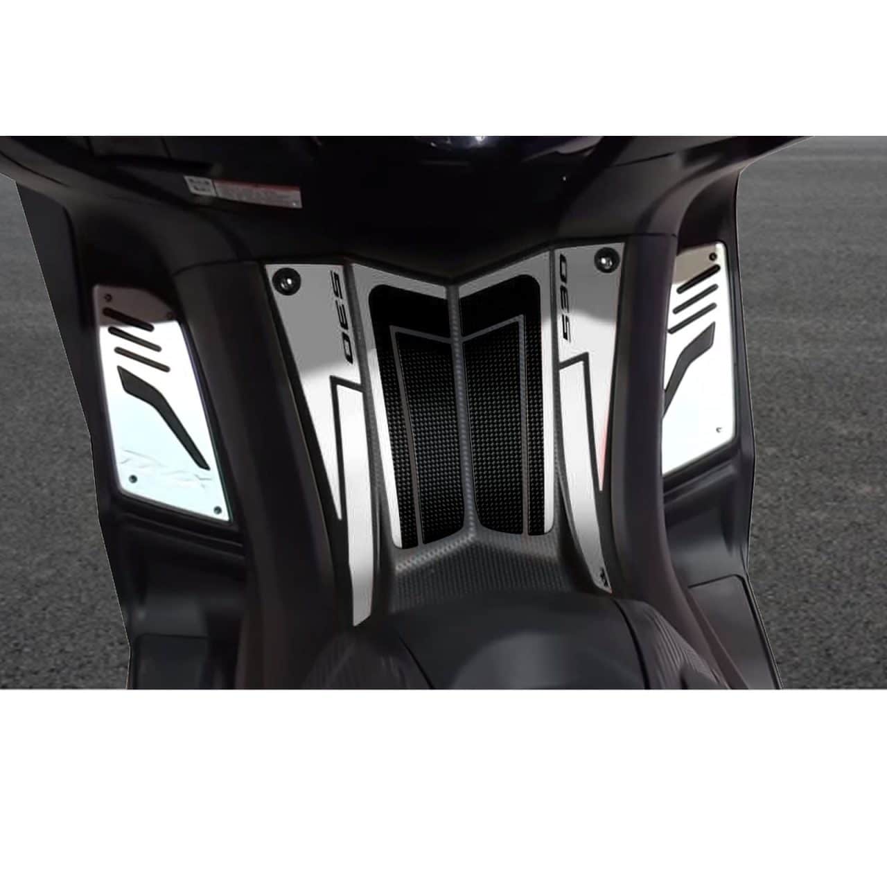 Stickers 3D compatible with Yamaha TMAX 530 2012-2016 Side Footboard White