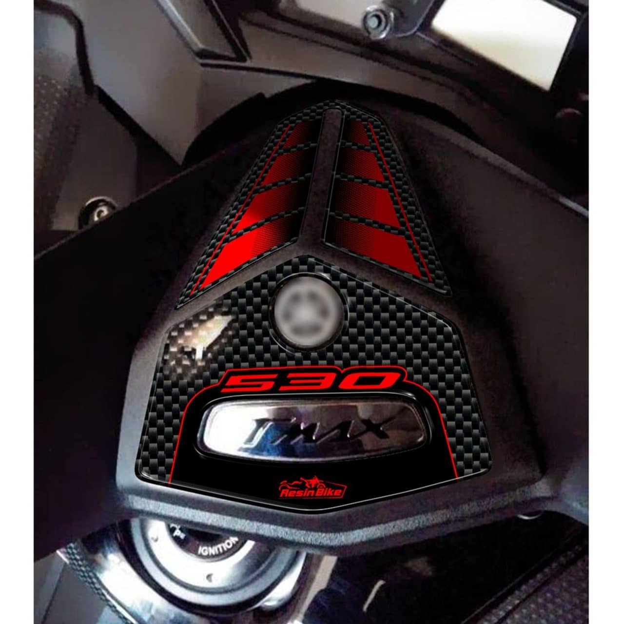 Stickers 3D compatible with Yamaha TMAX 530 2012-2016 Steering Plate Red