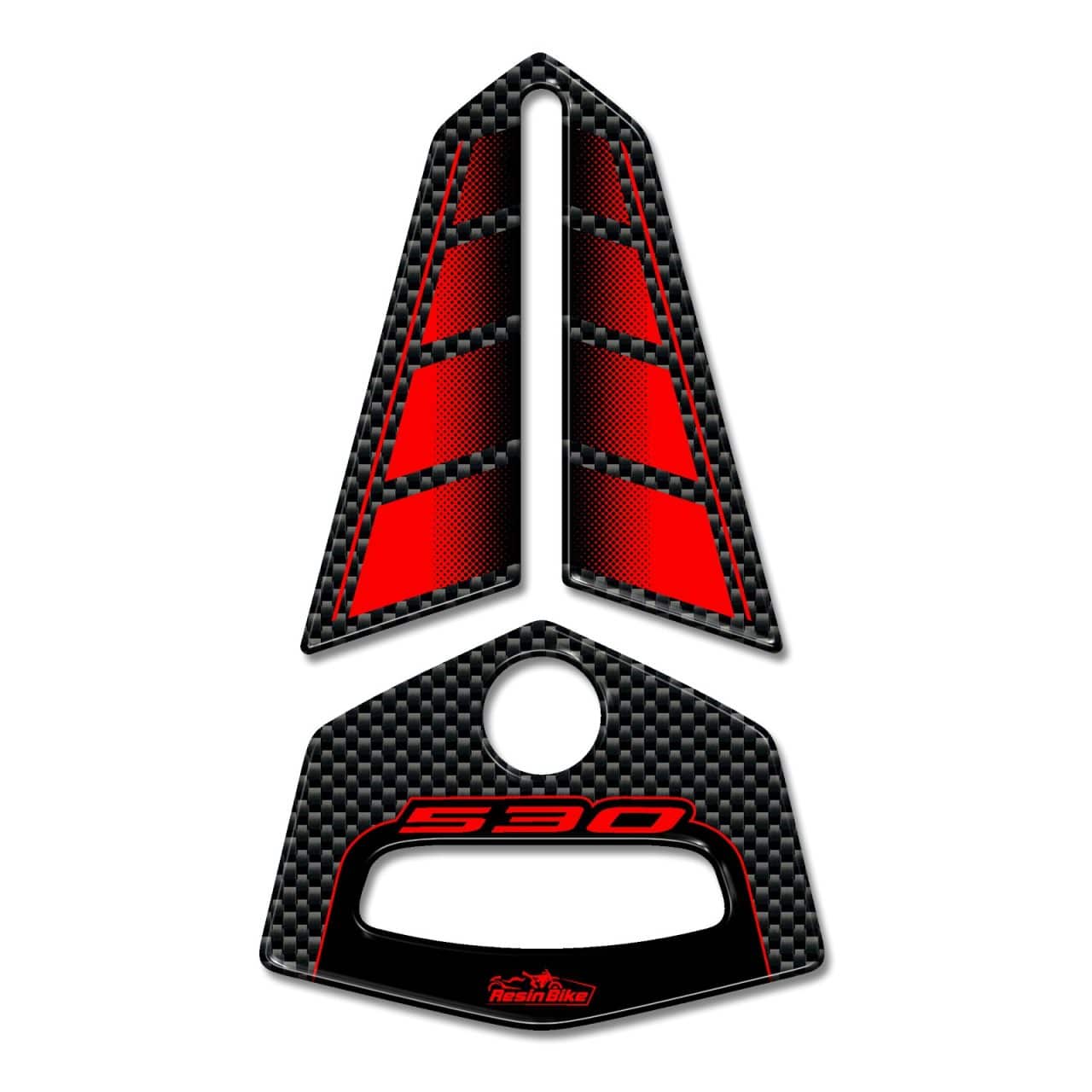 Stickers 3D compatible with Yamaha TMAX 530 2012-2016 Steering Plate Red - Image 2