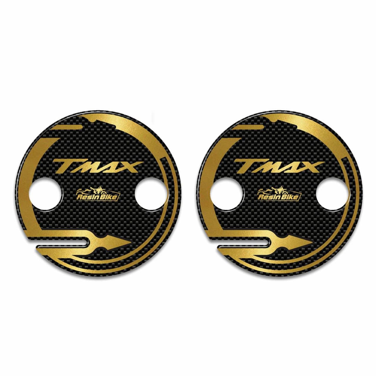 Stickers 3D compatible with T-MAX 500-530 2001-2016 Variator Cover Gold-Carbon - Image 2