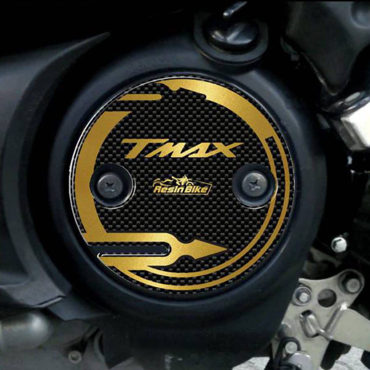 Stickers 3D compatible with T-MAX 500-530 2001-2016 Variator Cover Gold-Carbon