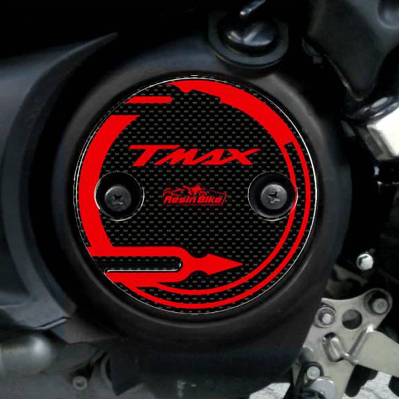 Stickers 3D compatible with T-MAX 500-530 2001-2016 Variator Cover Carbon-Red