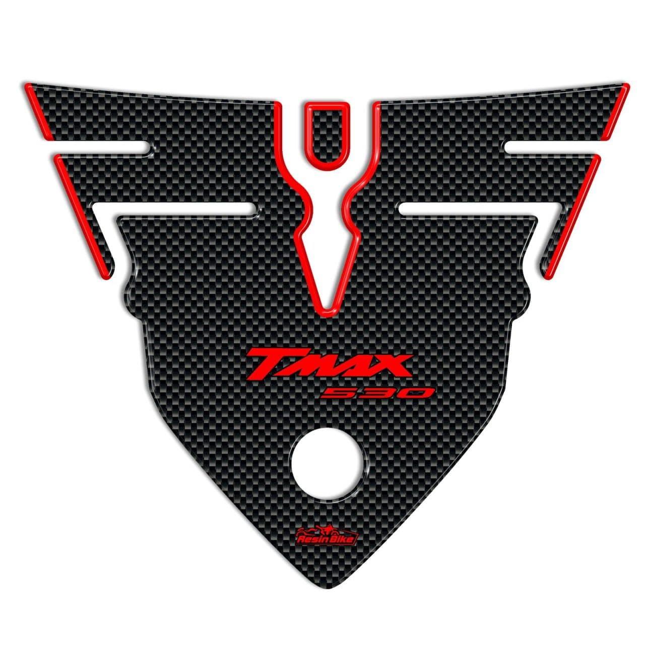 Stickers 3D compatible with T-MAX 500-530 2012-2016 Tail Section Carbon-Red - Image 2