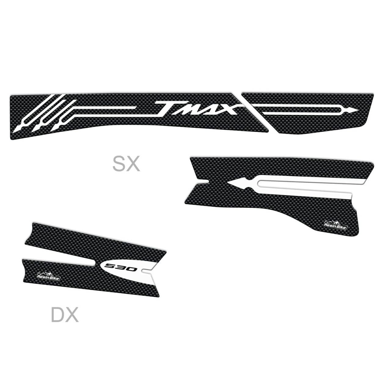 Motorcycle Stickers 3D compatible with T-MAX 500-530 2012-2016 Fork Carbon-White - Image 2