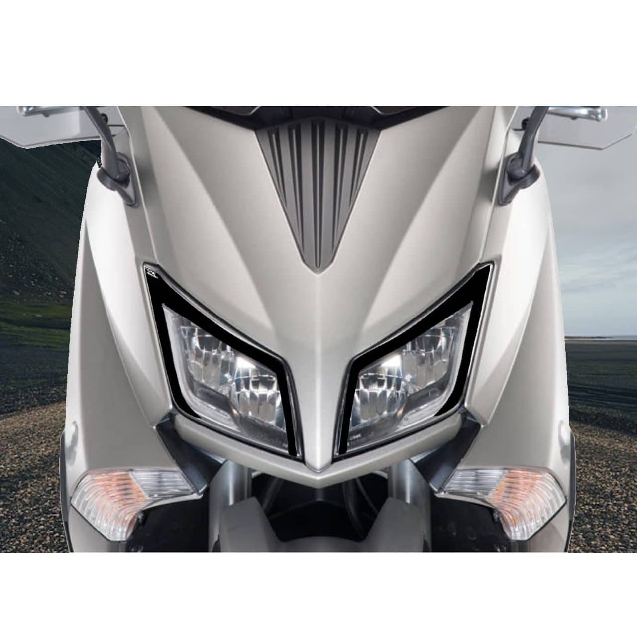 Motorcycle Stickers 3D compatible with T-MAX 500-530 2012-2016 Headlamp Black