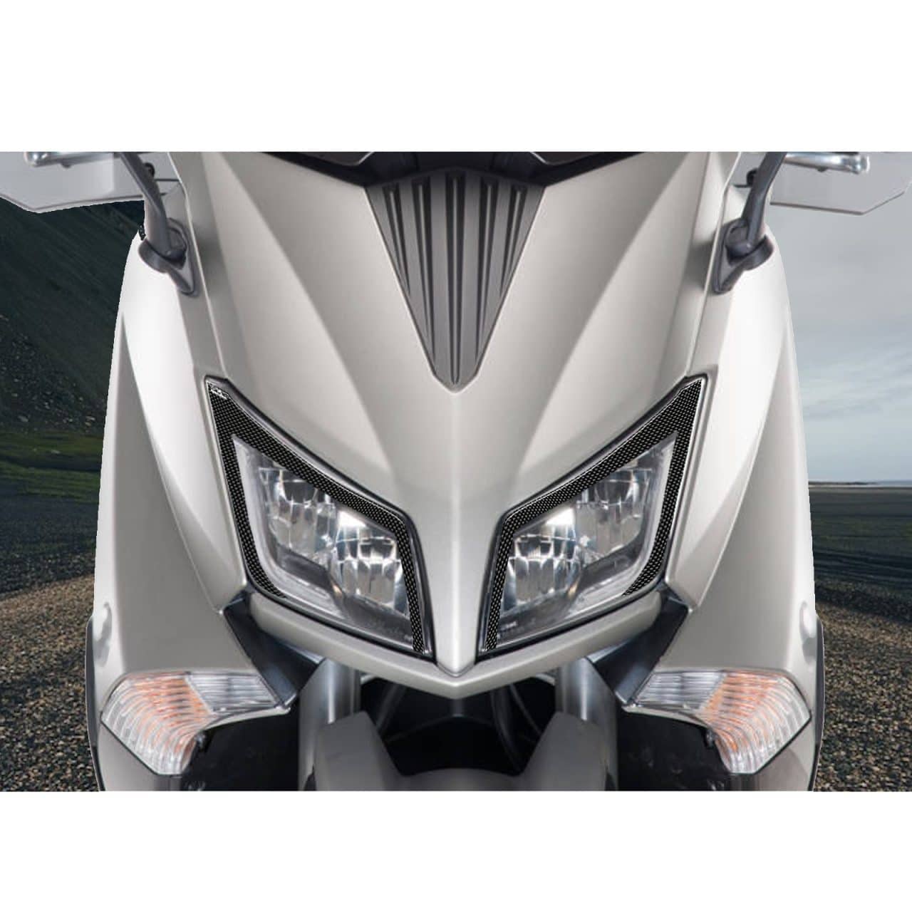 Motorcycle Stickers 3D compatible with T-MAX 500-530 2012-2016 Headlamp Carbon