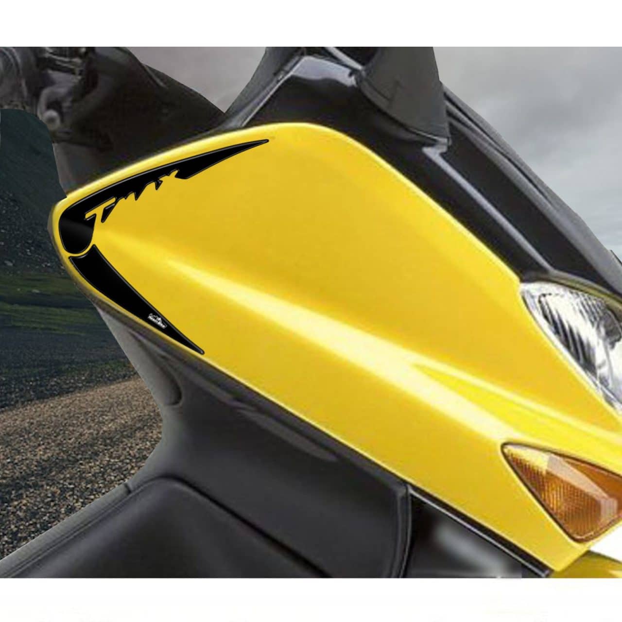 Adesivi 3D compatibili con Yamaha TMAX 2001-2007 Paraspigoli Nero