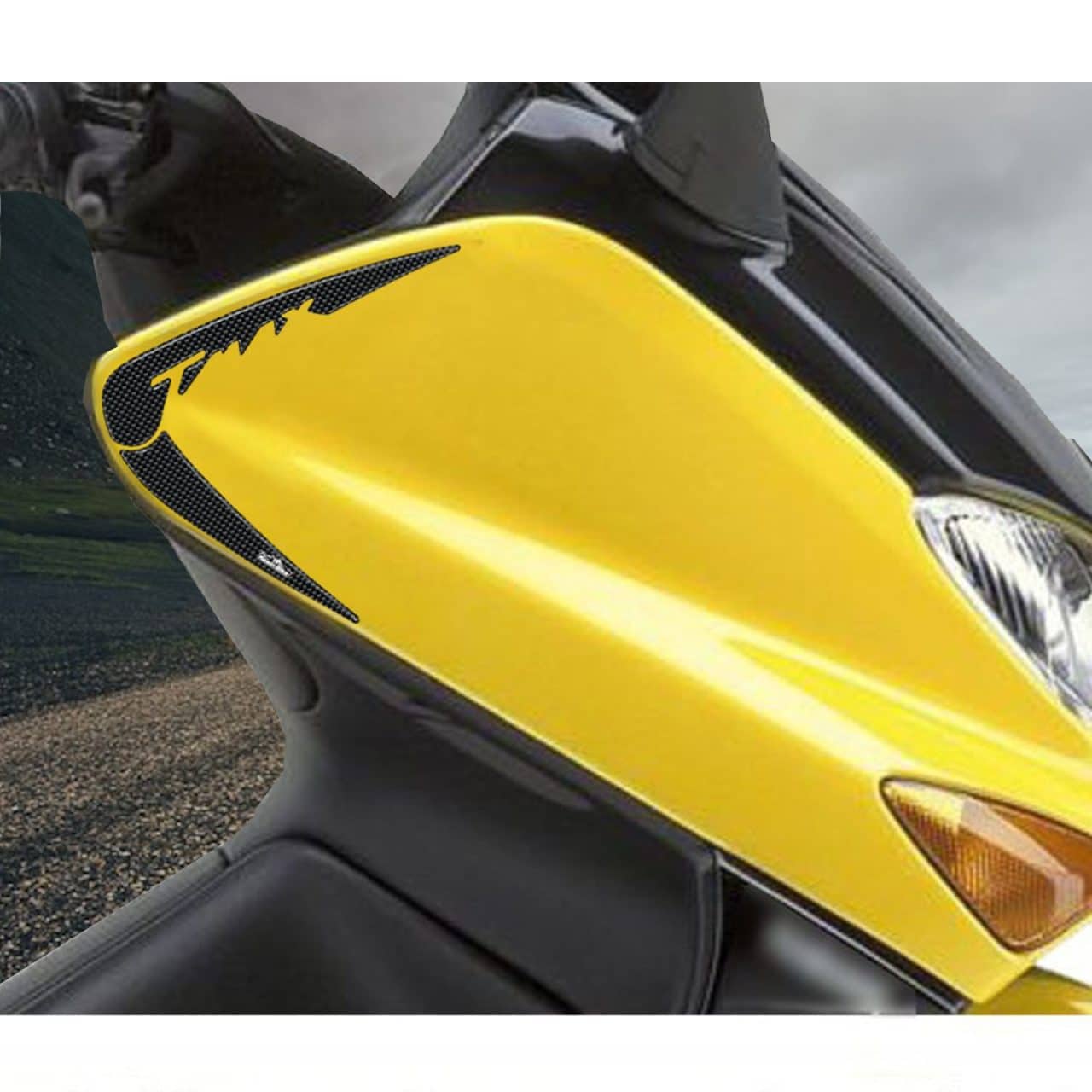 Adesivi 3D compatibili con Yamaha TMAX 2001-2007 Paraspigoli Carbonio