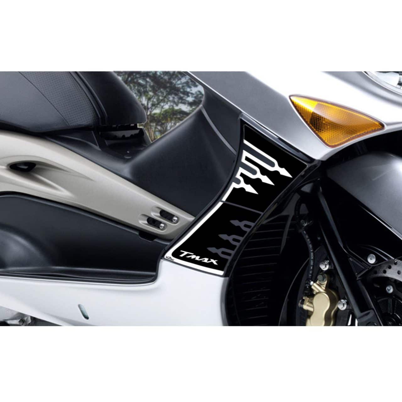 Adhesivos 3D Scooter compatibles con Yamaha TMAX 2001-2007 Laterales Blanco