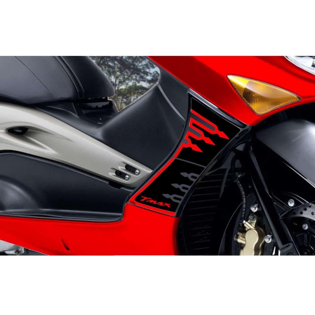 Adesivi 3D compatibili con Yamaha TMAX 2001-2007 Laterali Serbatoio Rosso