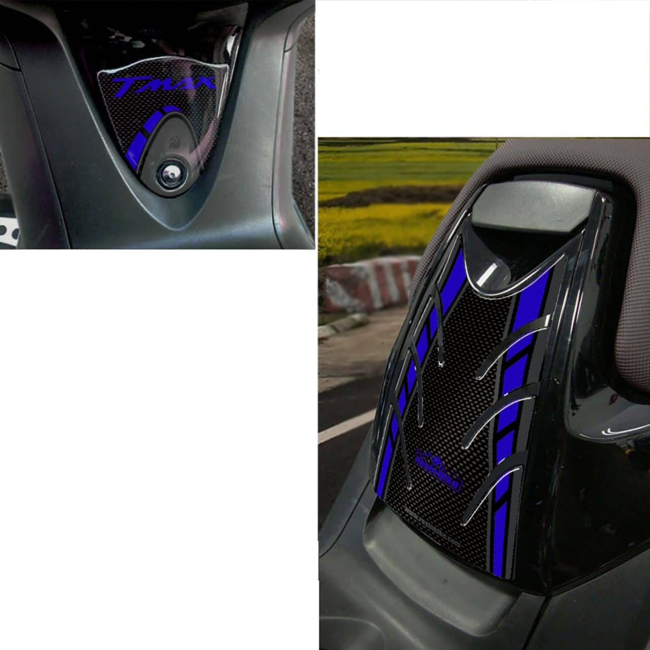 Kit Adhesivos 3D compatibles con Yamaha TMAX 2008-2011 Puerta Tanque Azul