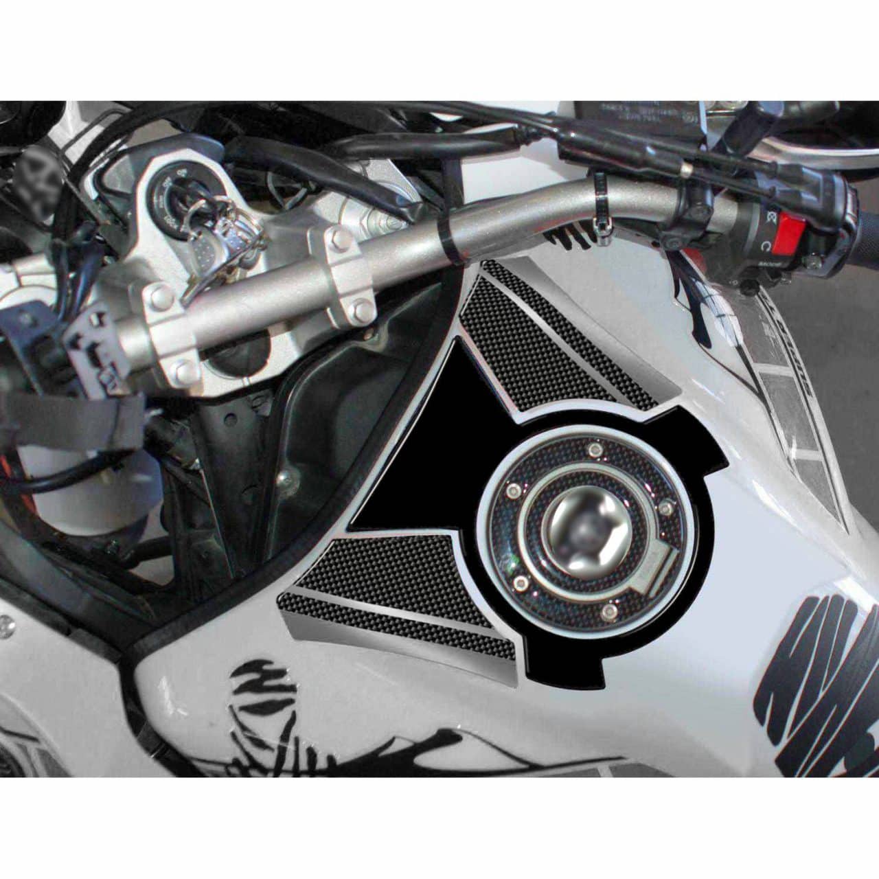 Adesivi 3D compatibili con Yamaha Super Tenere 2010-2020 Serbatoio Black - immagine 2