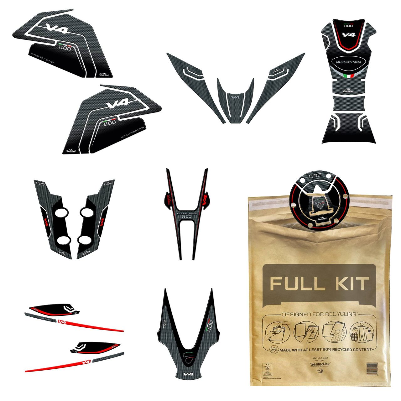 Kit Full Stickers 3D compatible with Ducati Multistrada V4 2021-2023