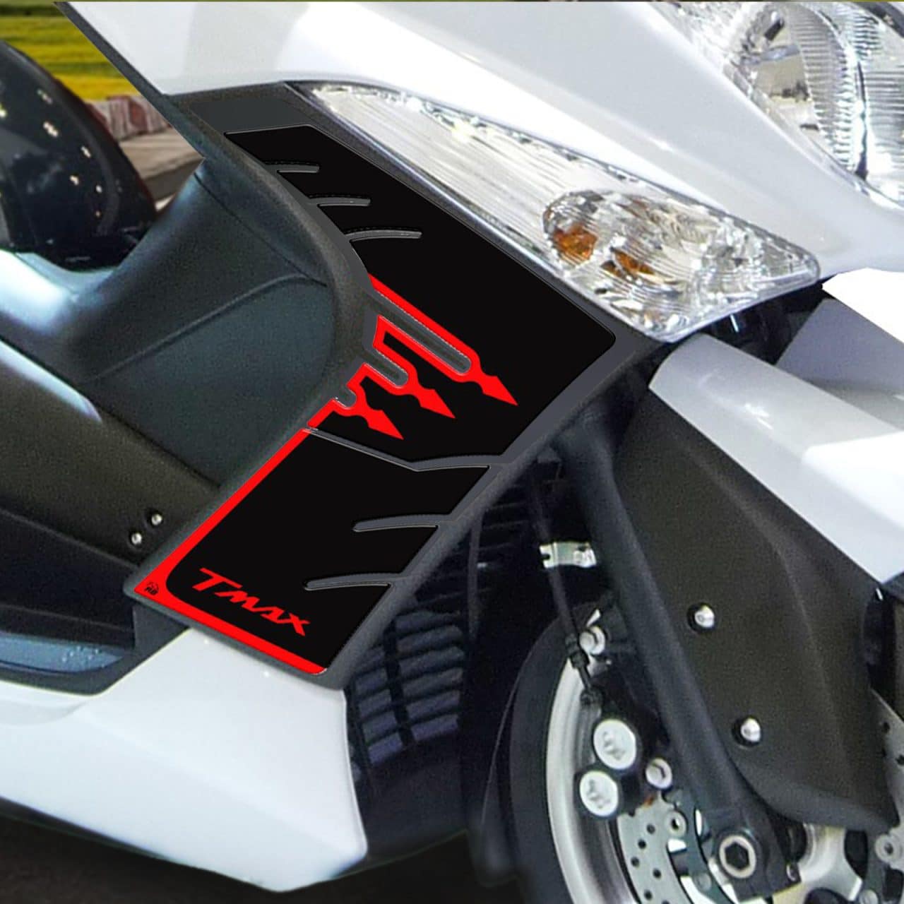 Autocollant compatibles avec Yamaha TMAX 2008-2011 Latérales Noir-Rouge