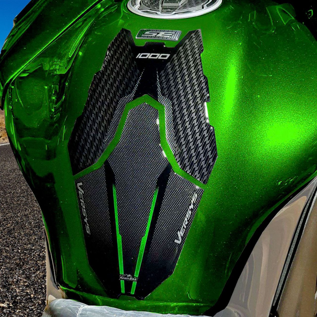 Stickers 3D compatible with Kawasaki Versys 1000 2019-2024 Tank Pad Green - Image 2