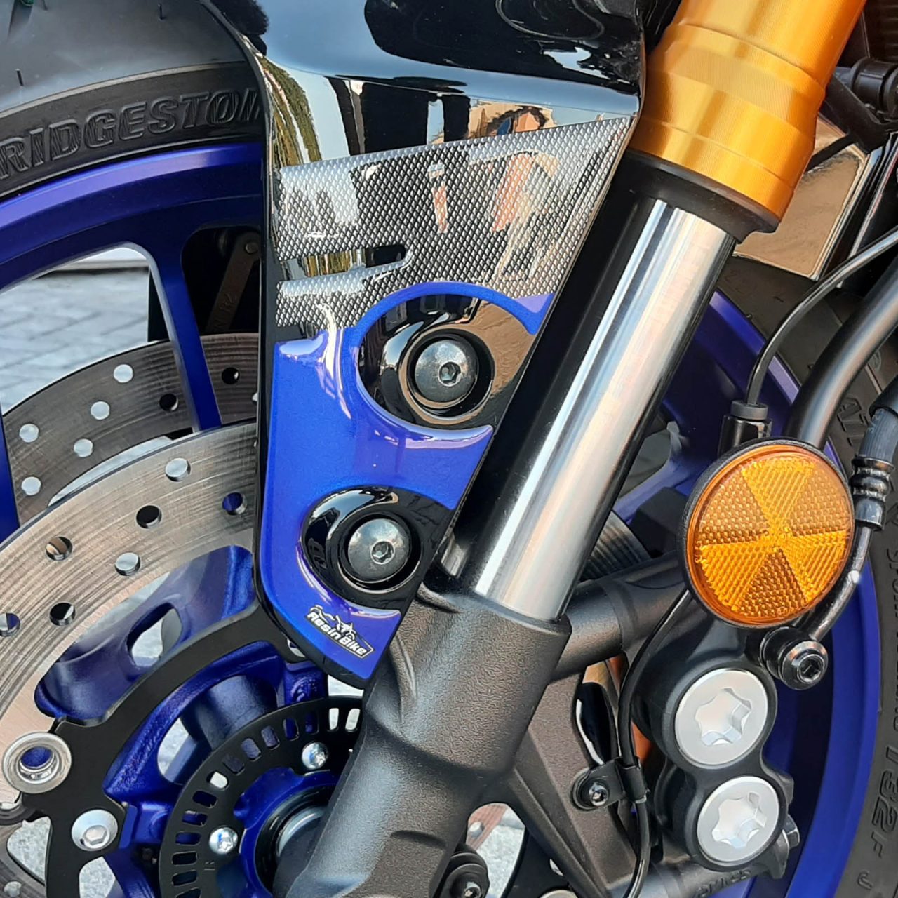 Autocollant Moto 3D compatibles avec Yamaha Tracer 9 2021 Garde-Boue Bleu