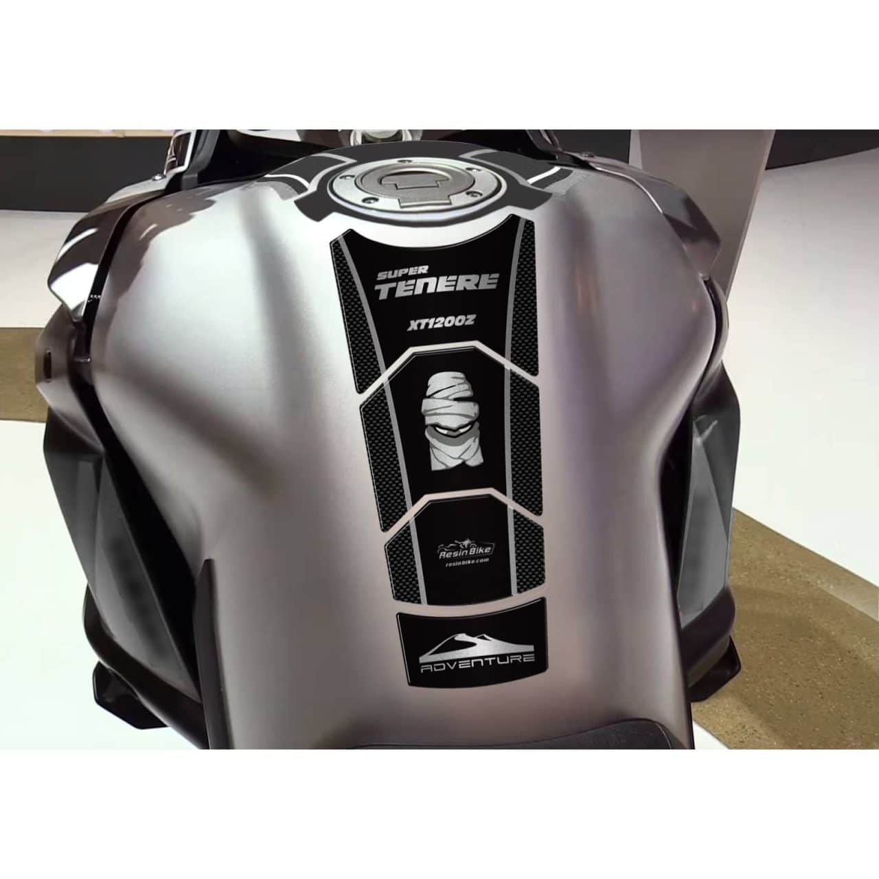 Autocollant 3D compatibles avec Yamaha Super Tenere 2010-2020 Réservoir Noir – Image 2