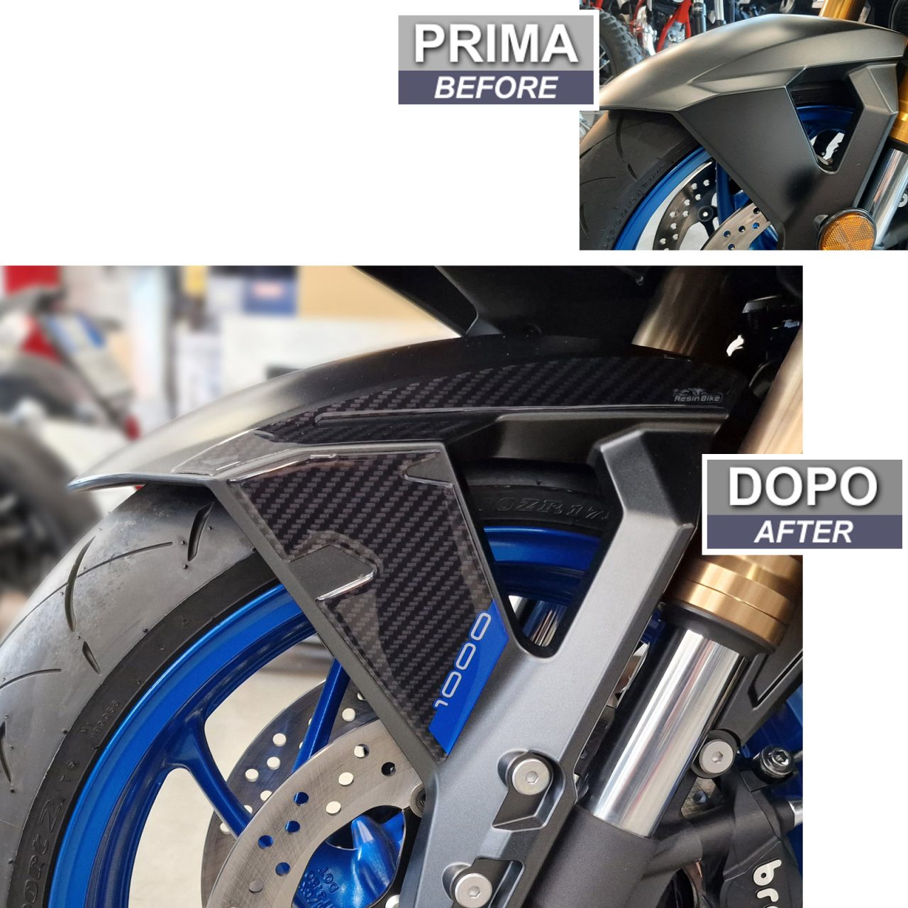 Autocollant 3D compatibles avec Suzuki Gsx-s 1000 GT 2022-2024 Garde-Boue Bleu – Image 3