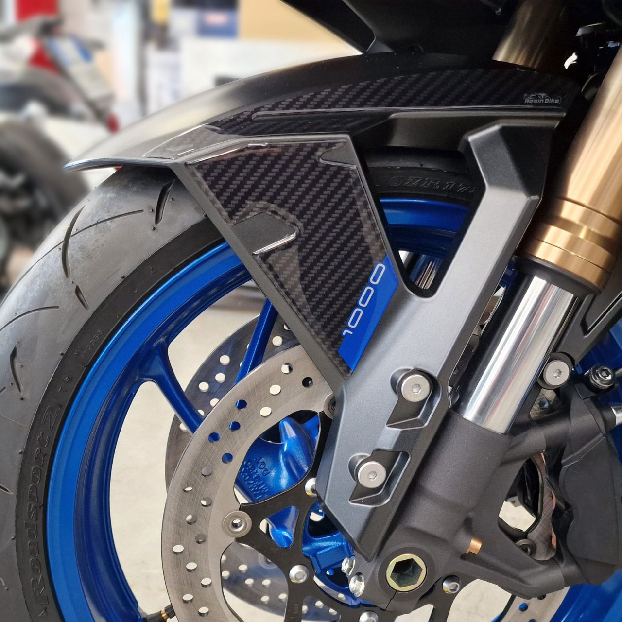 Autocollant 3D compatibles avec Suzuki Gsx-s 1000 GT 2022-2024 Garde-Boue Bleu