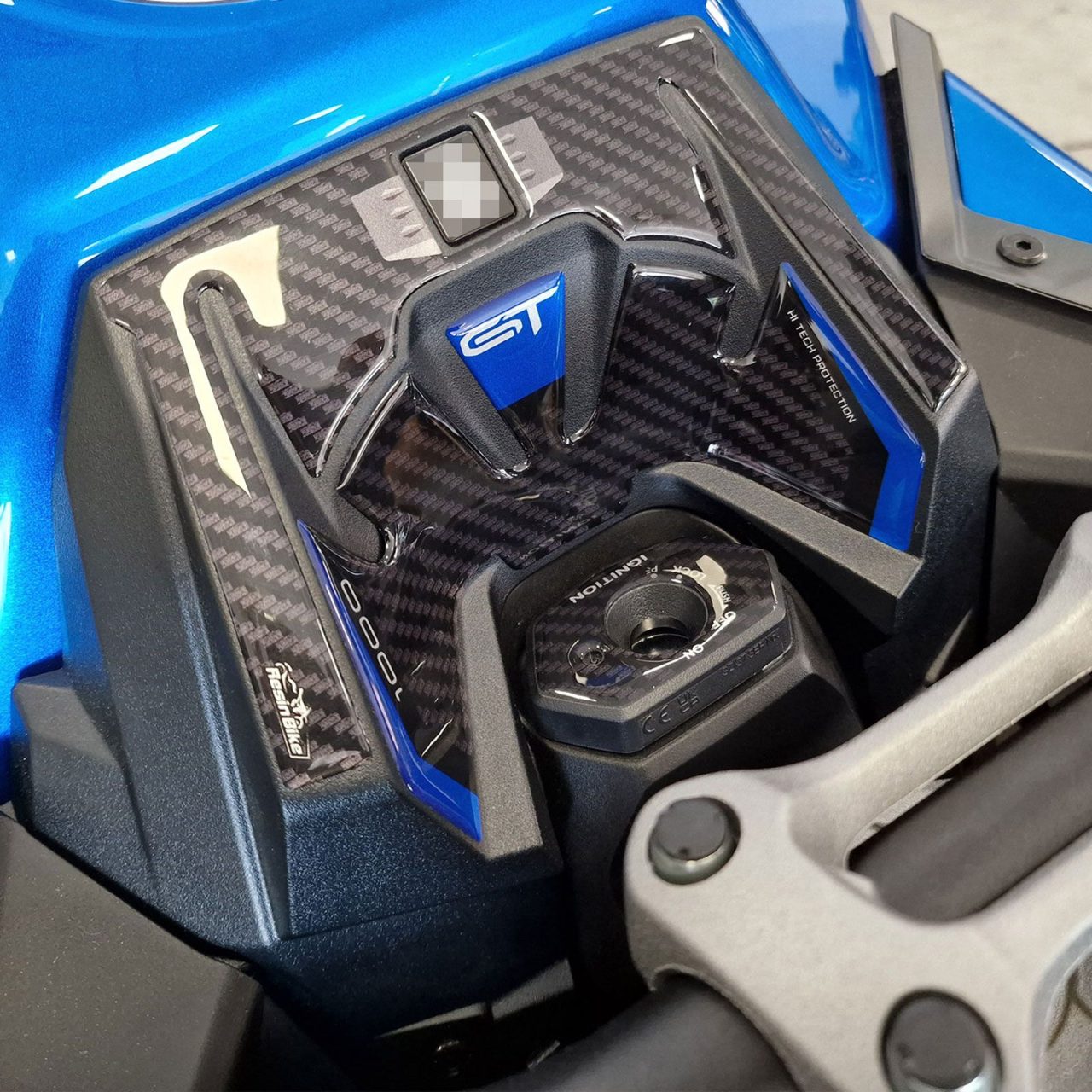 Autocollant 3D compatibles avec Suzuki Gsx-s 1000 GT 2022-2024 Zone de Clé Bleu