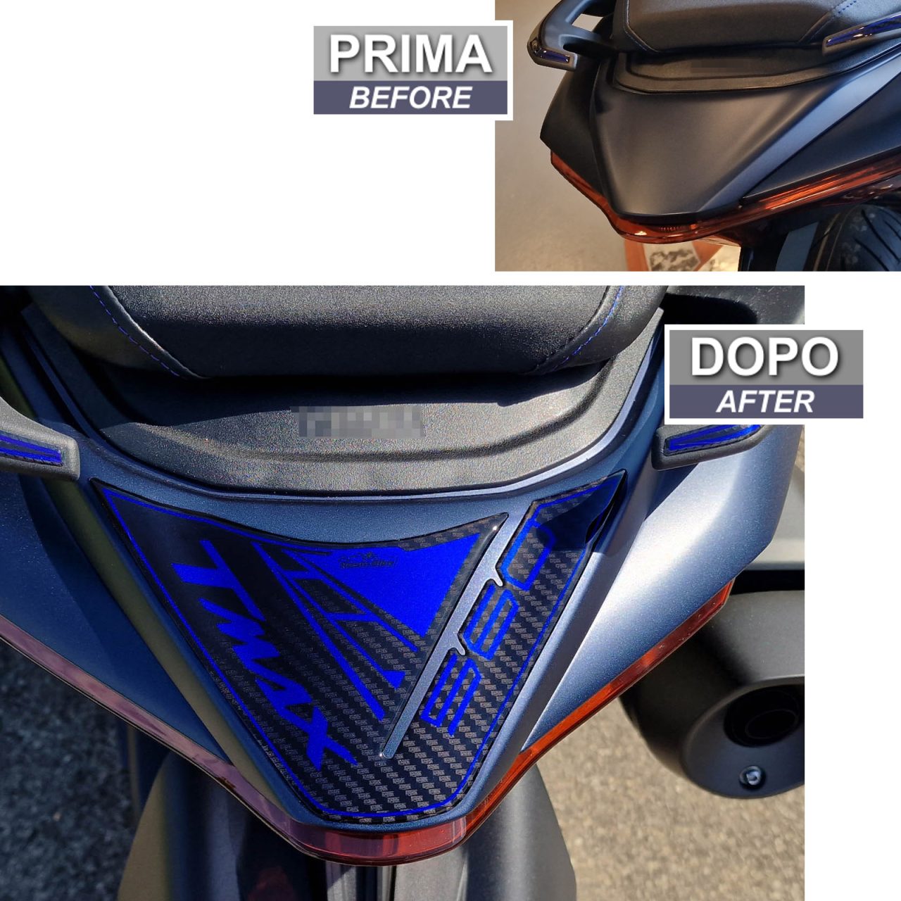 Scooter Stickers 3D compatible with Yamaha T-MAX 560 2022 Tail Section Blue - Image 3