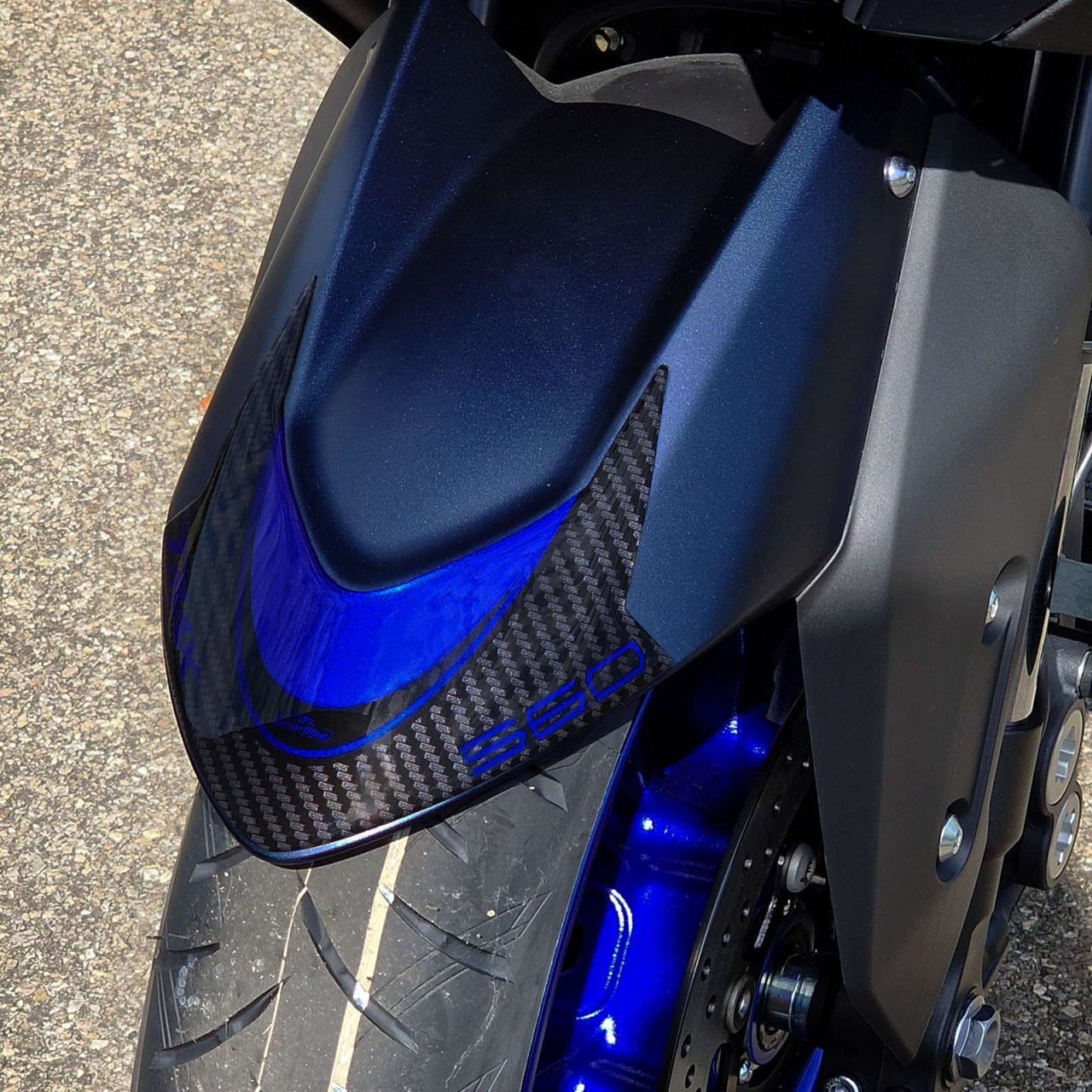 Adhesivos 3D Scooter compatibles con Yamaha T-MAX 560 2022 Guardabarros Azul - Imagen 4