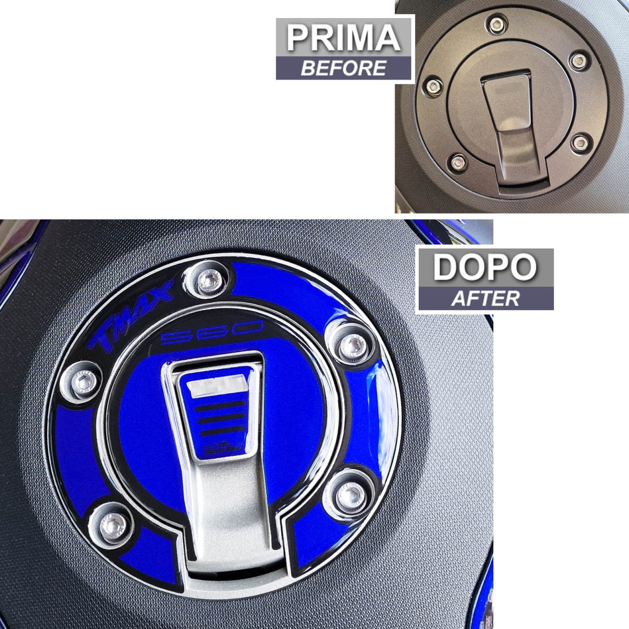 Pegatinas 3D Scooter compatibles con Yamaha T-MAX 560 2022  Tapon Deposito Azul - Imagen 4