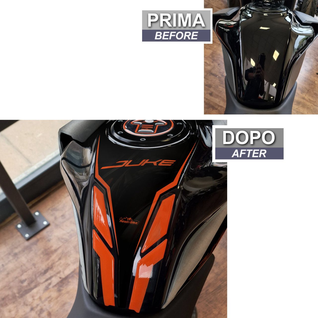 Paraserbatoio Adesivi 3D compatibili con KTM Duke 125 200 250 390 2021-2023 - immagine 3