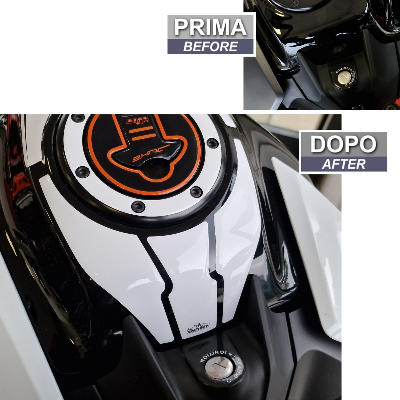 Adhesivos 3D de Moto compatibles con KTM Duke 390 200 2021-2023 Zona de la Llave - Imagen 3