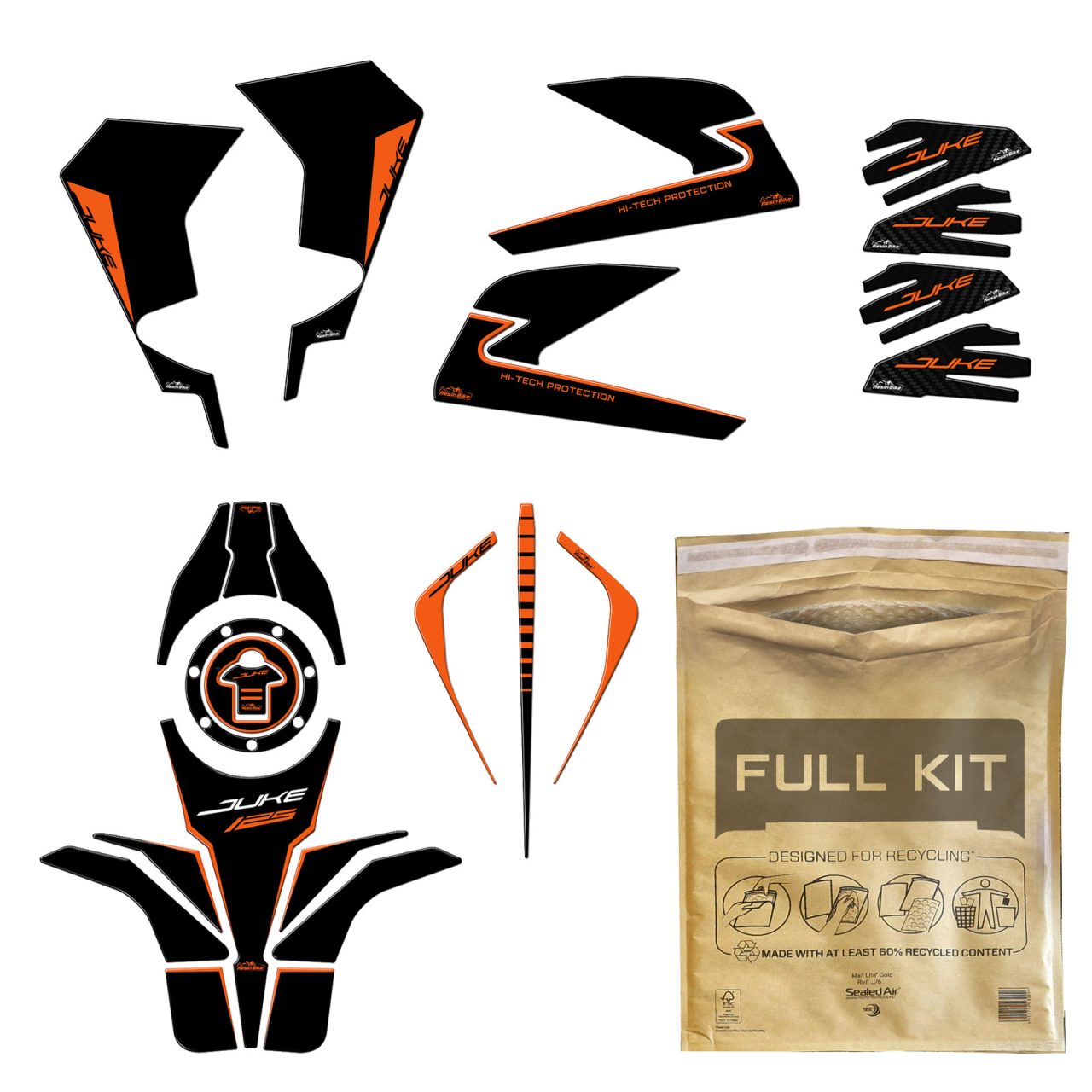 Kit Tank Full Aufkleber 3D Motorrad Kompatibel mit KTM 125 Duke 2021-2023