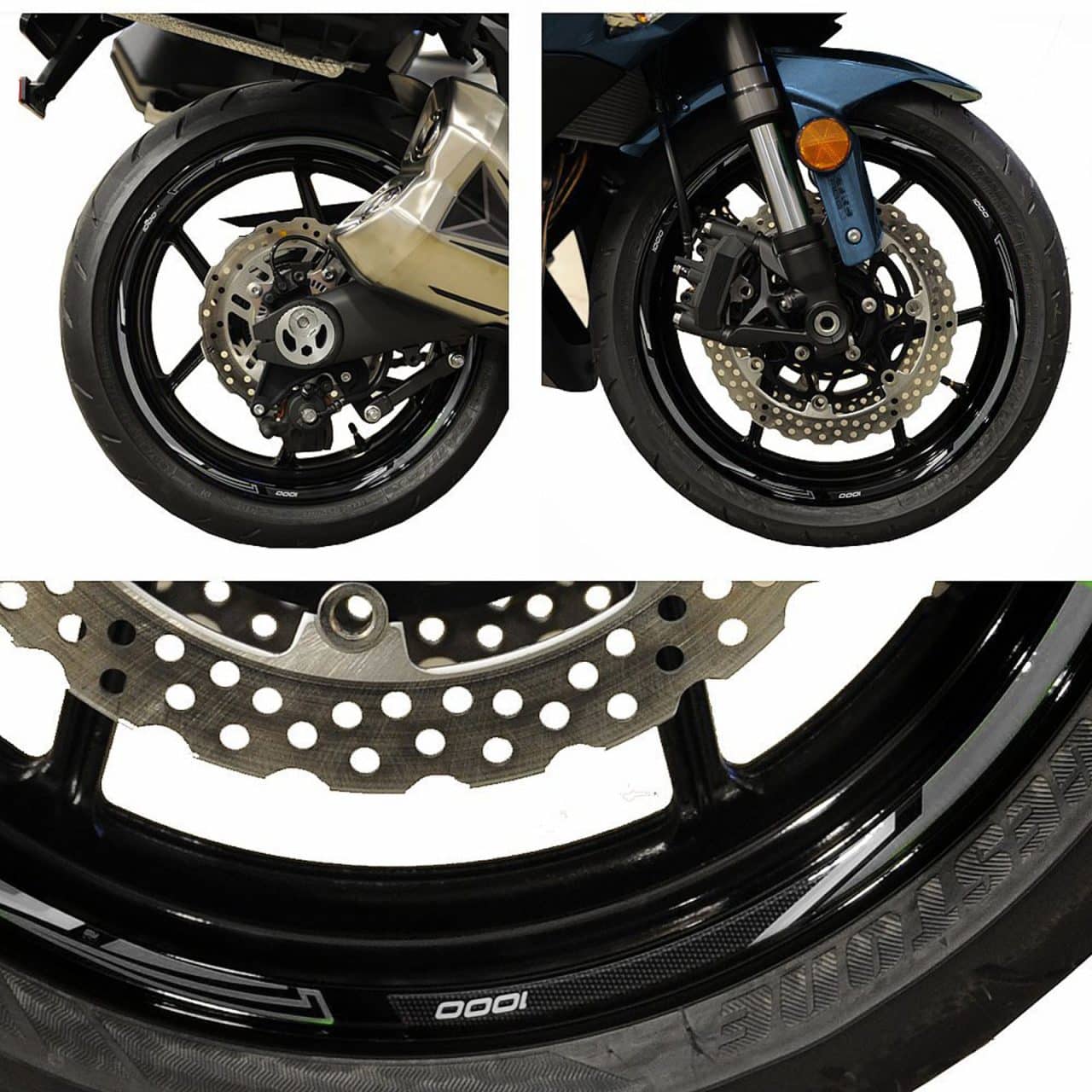 Stickers 3D compatible with Kawasaki Z1000SX 2017-2024 Wheels 17" et 19" Grey - Image 2