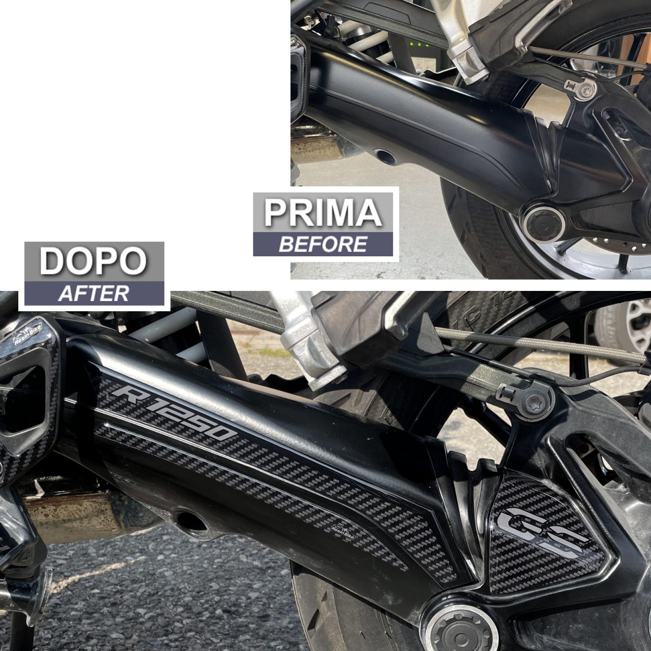 Adesivi 3D compatibili con BMW R 1250 GS - GS Adventure 2019-2023 Forcellone - immagine 3