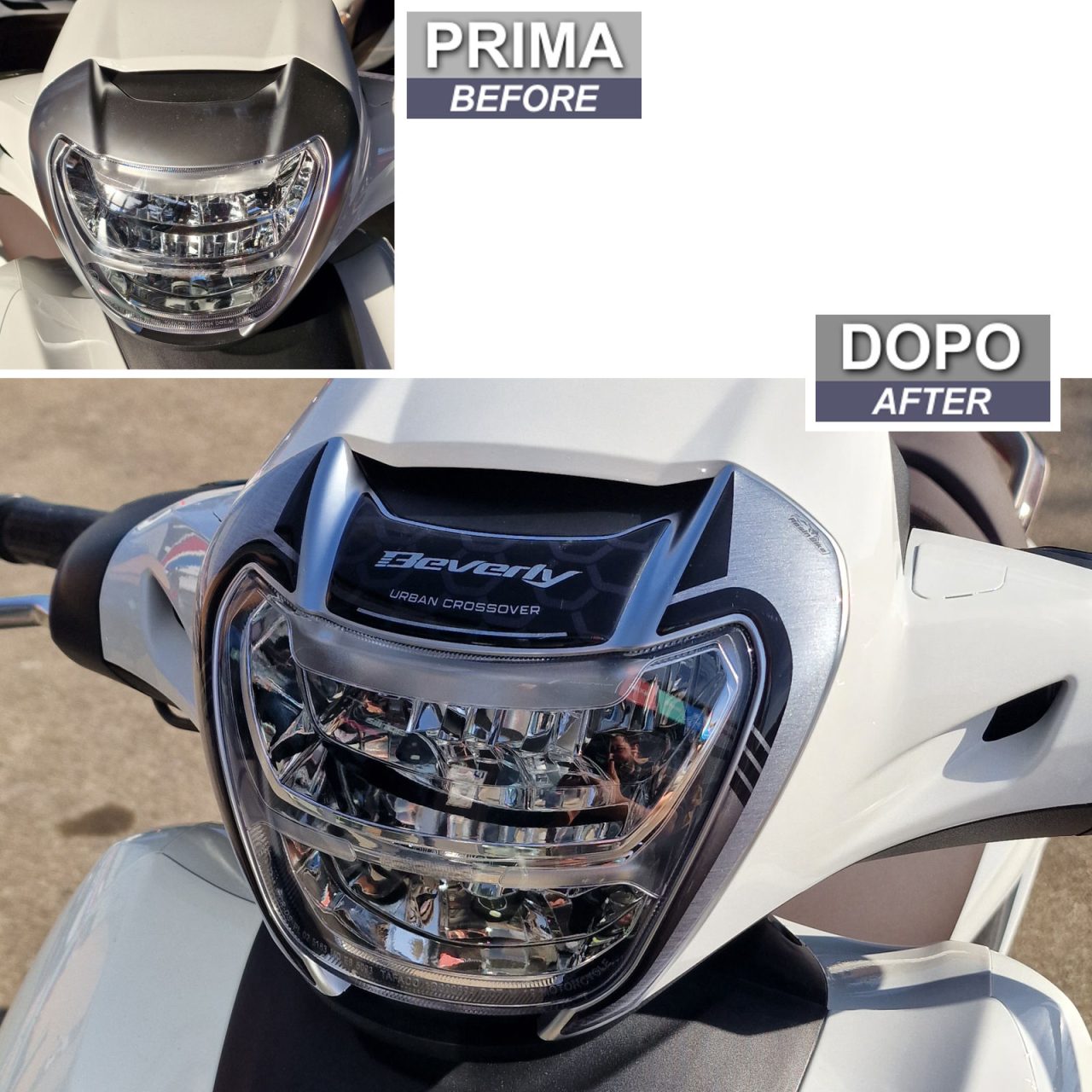 Autocollant Moto 3D compatibles avec Piaggio Beverly 300 400 2022 Phare – Image 3