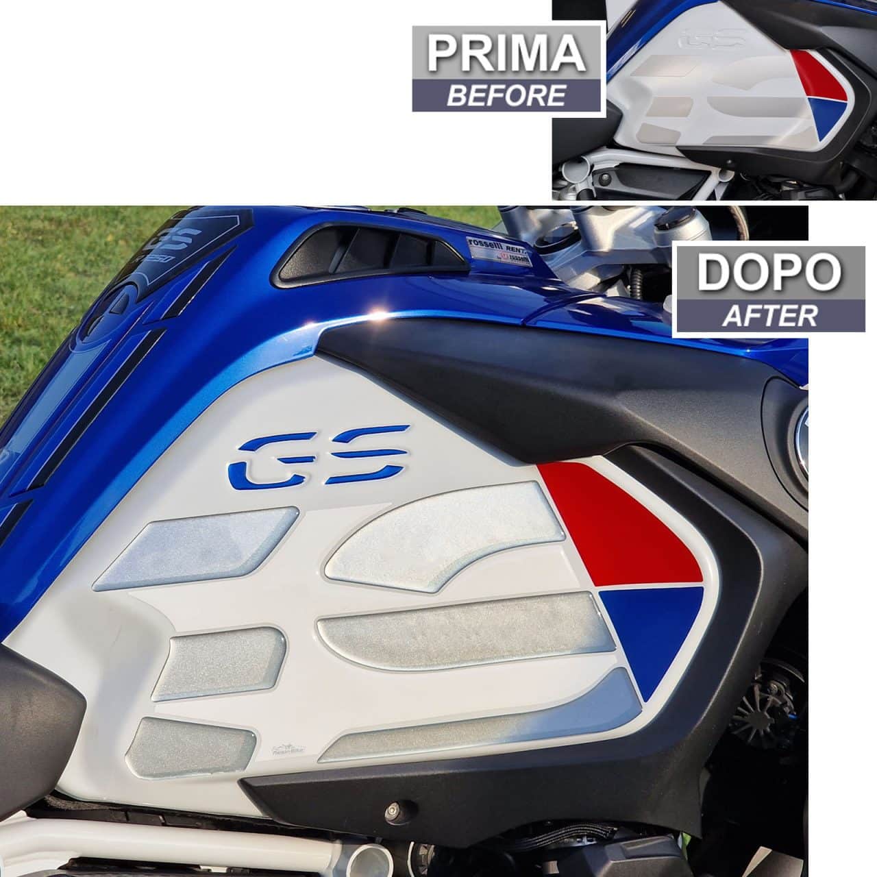 Adesivi 3D compatibili con BMW R 1250 GS Adventure HP 2019 2022 Sebatoio Metal - immagine 3