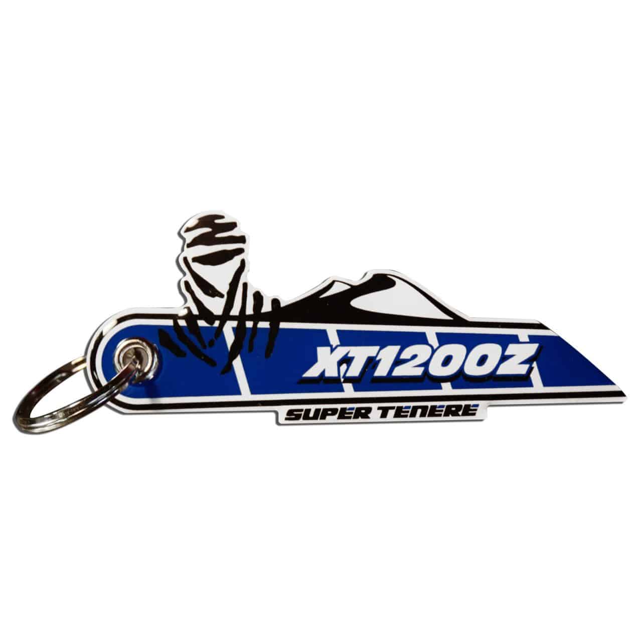 Keyring 3D compatible with Yamaha Super Tenere - White-Blue Tuareg