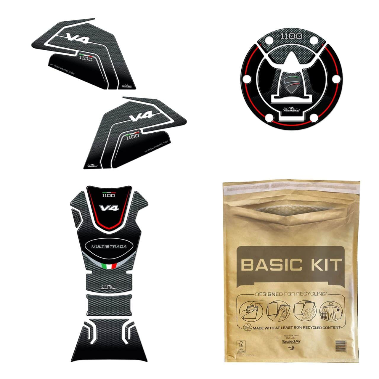 Kit Base Adesivi 3D compatibili con Ducati Multistrada V4 2021-2023