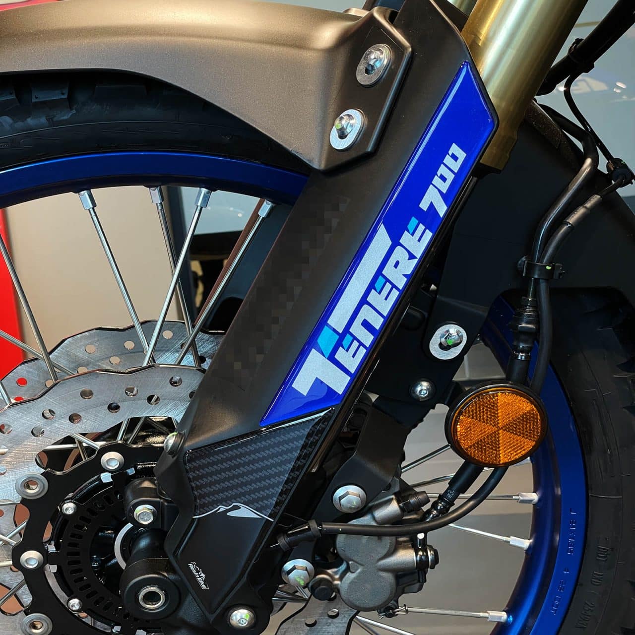 Adesivi Moto 3D compatibili con Yamaha Tenere 700 2022 Parasteli Parafango Blu