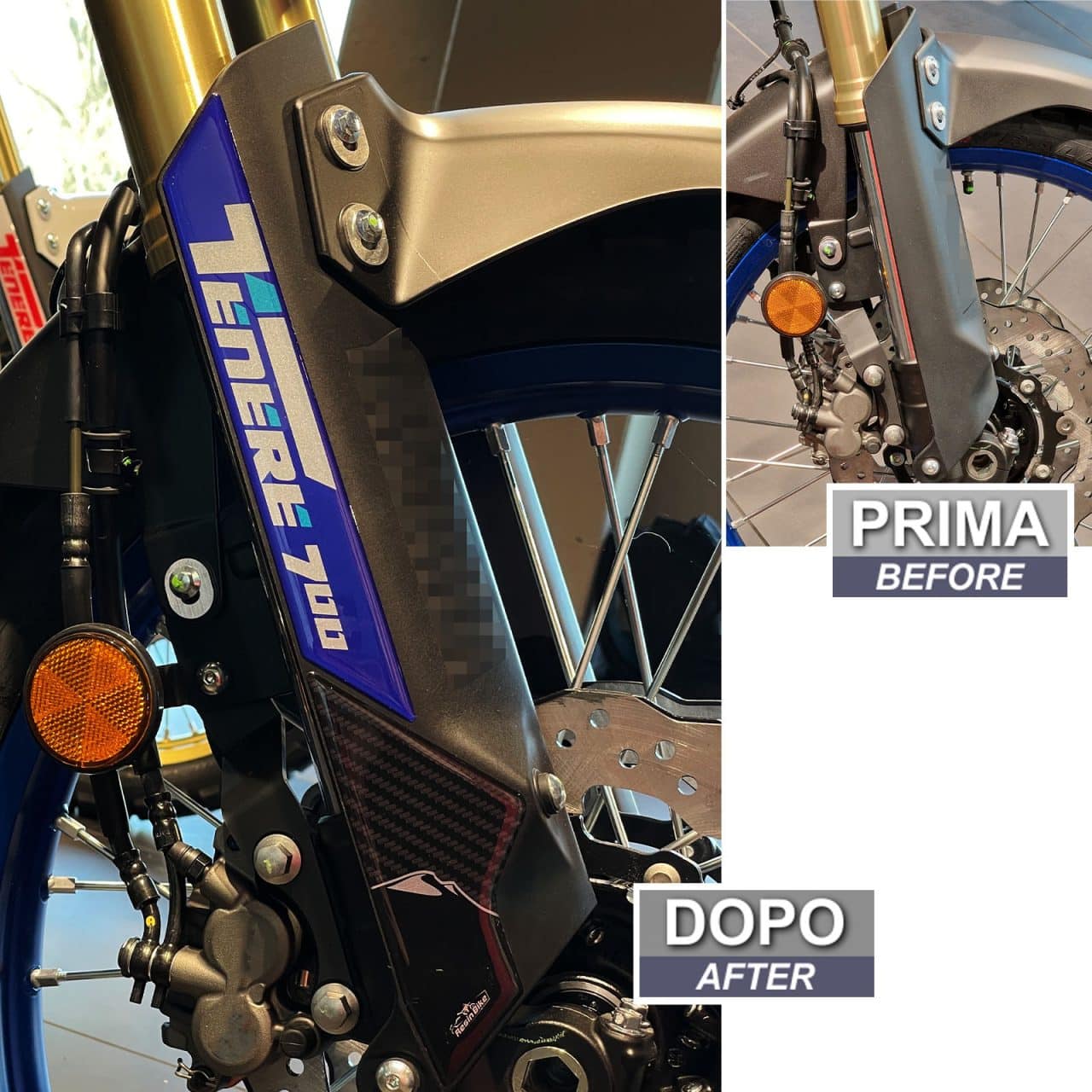 Adesivi Moto 3D compatibili con Yamaha Tenere 700 2022 Parasteli Parafango Blu - Imagen 3