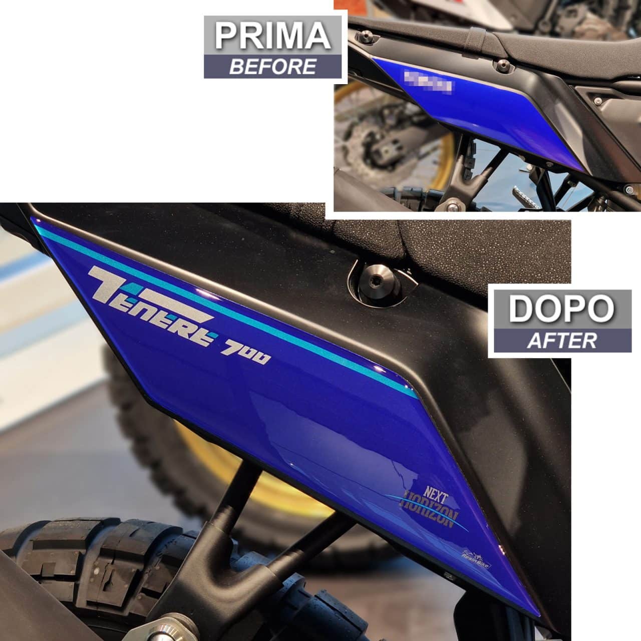 Adhesivos compatibles con Yamaha Tenere 700 2022-2024 Lados Icon Azul - Imagen 3