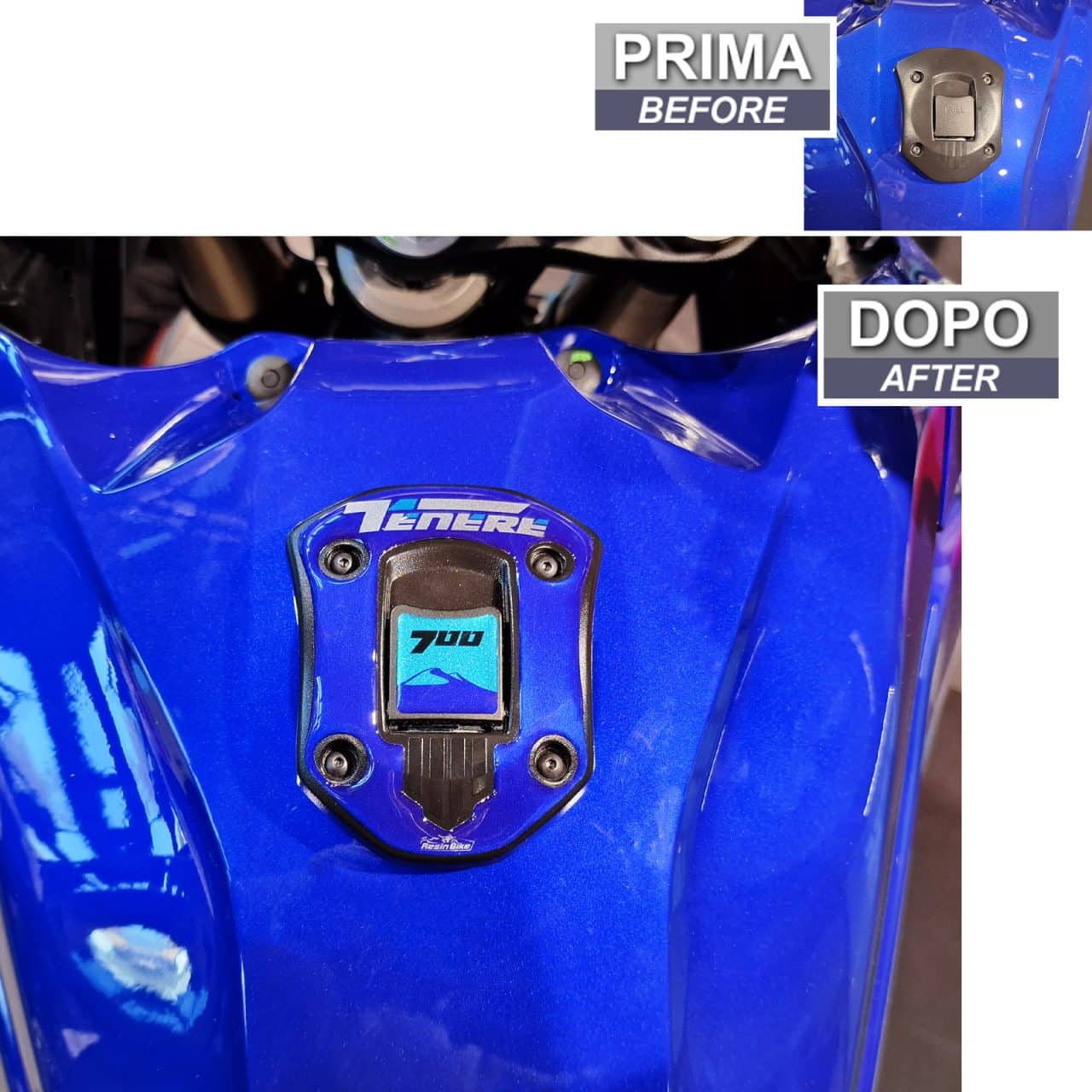 Pegatinas 3D compatibles con Yamaha Tenere 700 2022-2024 Tapon Deposito Azul - Imagen 3