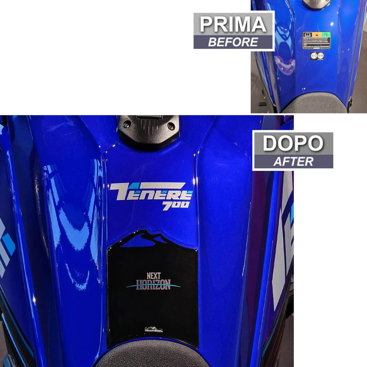 Paraserbatoio Adesivi 3D compatibili con Yamaha Tenere 700 2022-2024 Icon Blue - immagine 3